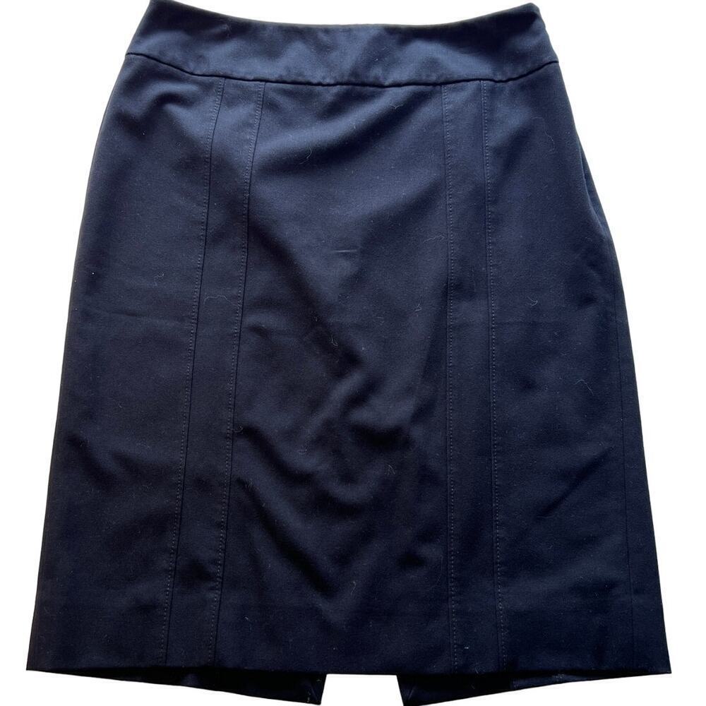 White House Black Market Black Knee Length, Lined, Pencil Skirt- 8